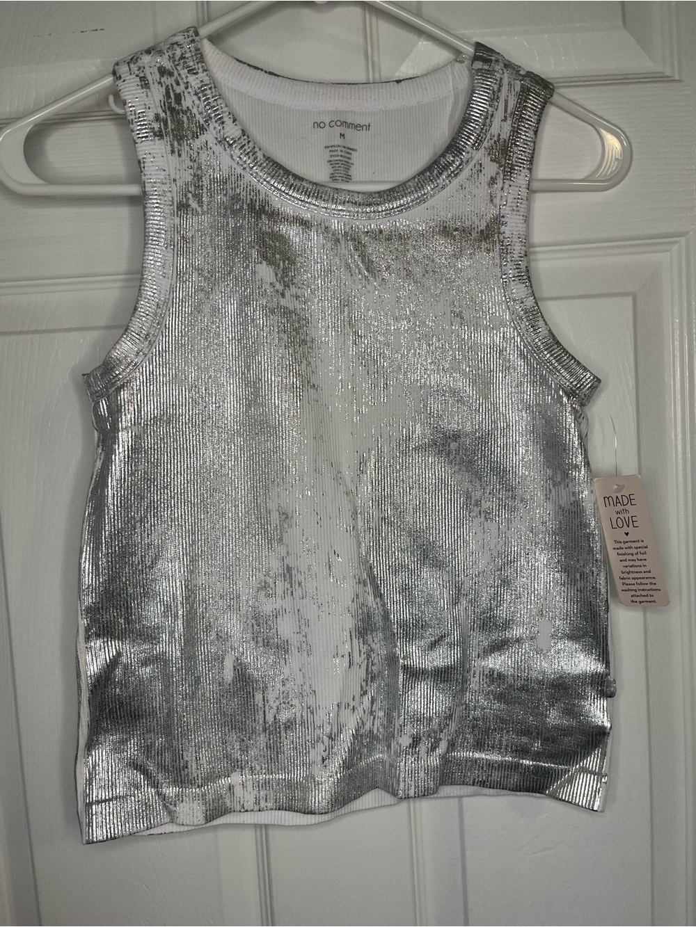 Silver Metallic Tank Top